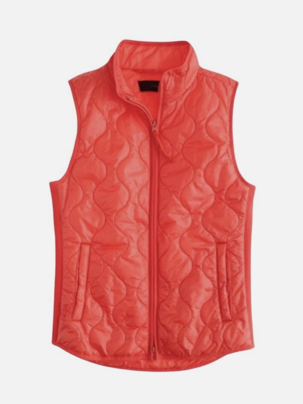 J. Crew Quilted Lightweight Vest in Red/Orange